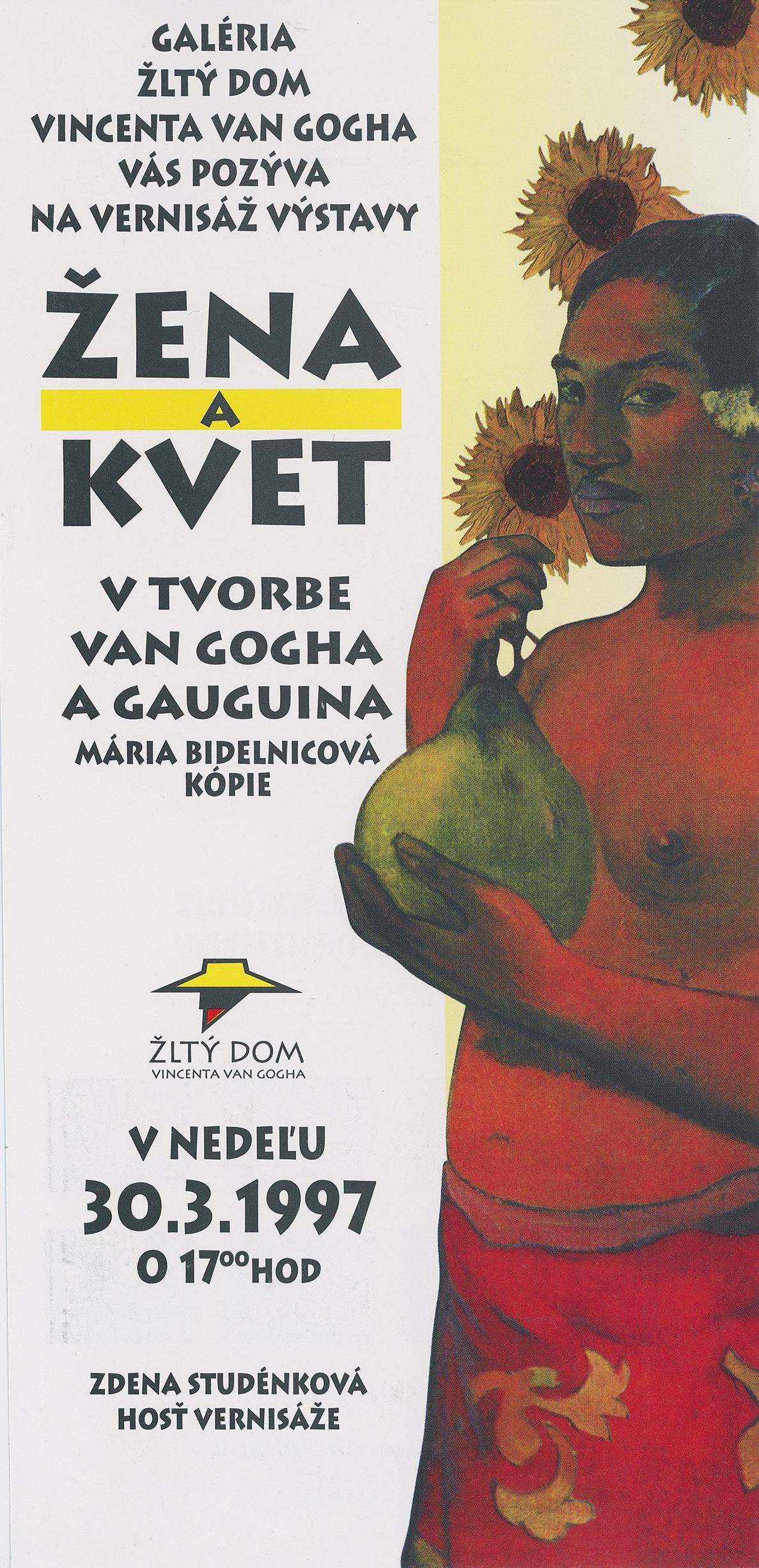 Mária Bidelnicová | Samostatná výstava kópií diel V. van Gogha a P. Gauguina pod názvom Žena a kvet, 1997